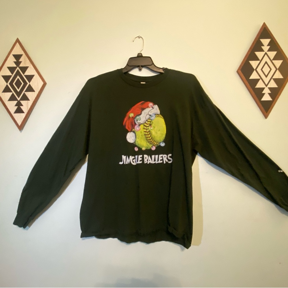 Gildan Jingle Ballers Green Long Sleeve Tee